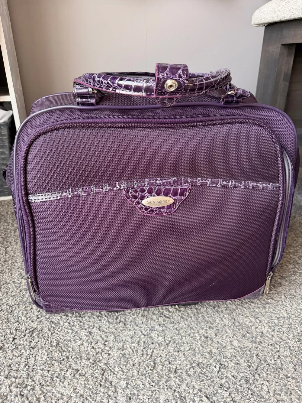 Samsonite Purple Laptop Bag/ Wheeled Carry On luggage